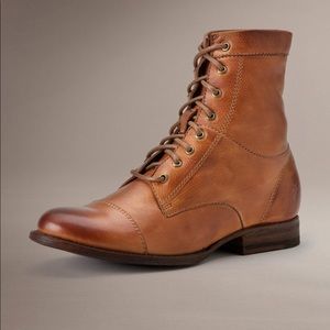 Frye Erin Work Boot Leather Cognac